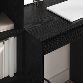 vidaXL Γραφείο με συρτάρι με ράφι με αποθήκευση 2 pcs Μαύρη Οξυά