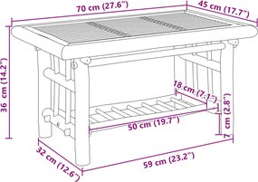 vidaXL Τραπεζάκι Σαλονιού 70 x 45 x 36 εκ. από Μπαμπού