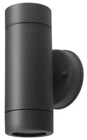 Απλίκα Τοίχου Στρογγυλή 2xGU10 9W IP44 Πλαστικό Φ6 Up&Down ΦOS_ME 21-0216-19 Ανθρακί