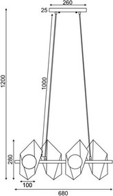 Φωτιστικό Οροφής Πολύφωτο Aca Polygon HL42594P68BG