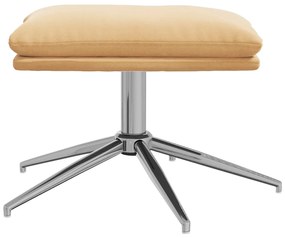 vidaXL Υποπόδιο Κρεμ 60x60x35 εκ. από Ύφασμα Μικροϊνών