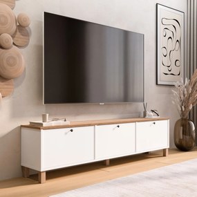 Έπιπλο Τηλεόρασης Λευκό / Δρυς ICLO 180x32x45.6
