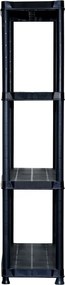 vidaXL Ραφιέρα Αποθήκευσης 4 Επιπέδων Μαύρη 61x30,5x130 εκ. Πλαστική