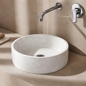 Tema Essenza White Ø40 - Επιτραπέζιος Νιπτήρας με Υφή Πέτρας