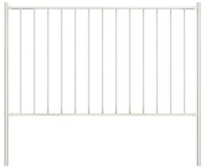 Πάνελ Περίφραξης με Στύλους από Ατσάλι με Ηλεκτροστατική Βαφή 1,81x0,75 μ. Λευκό