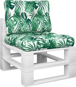 vidaXL Μαξιλάρια Παλέτας 2 τεμ. Σχέδιο Φύλλων Υφασμάτινα