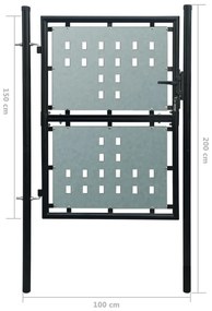 vidaXL Πόρτα με Φράχτη Μαύρη Μονή Πόρτα 100 x 150 εκ.
