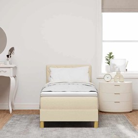 vidaXL Κρεβάτι box spring με στρώμα με στρώμα Κρεμ 80 x 200 cm ύφασμα