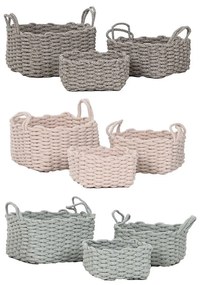 Σετ Καλαθιών Home ESPRIT Σχοινί 28 x 28 x 18 cm