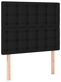 vidaXL Κρεβάτι Boxspring με Στρώμα &amp; LED Μαύρο 120x200 εκ. Υφασμάτινο
