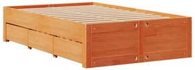 vidaXL Κρεβάτι Βιβλιοθήκη Χωρίς Στρώμα 135x190 εκ Μασίφ Ξύλο Πεύκου