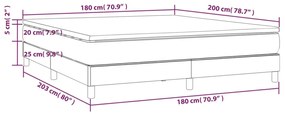 Κρεβάτι Boxspring με Στρώμα Γκρι 180x200 εκ. Συνθετικό Δέρμα - Γκρι