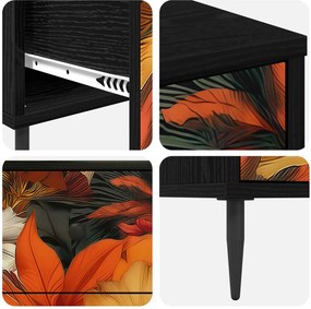vidaXL Κομοδίνο GENNEP Μαύρη Δρυς 36 x 33 x 61 εκ. Επεξεργασμένο Ξύλο