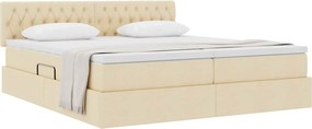 vidaXL Κρεβάτι Αποθήκης με στρώμα Κρέμ 180 x 200 cm Τεχνητό Δέρμα