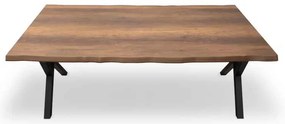 Τραπέζι Walter Megapap Mdf - μεταλλικό χρώμα καρυδί 160x80x75εκ.