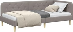 vidaXL Κρεβάτι Γωνίας Taupe 90 x 190 cm ύφασμα