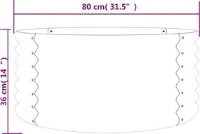 vidaXL Ζαρντινιέρα Γκρι 80x80x36 εκ. Γαλβανισμένος χάλυβας