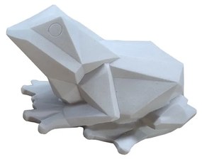 FROG A DECO ΒΑΤΡΑΧΟΣ POLYRESIN ΛΕΥΚΟ 25x16xH14cm - 031473