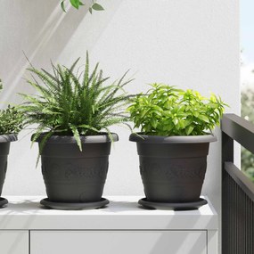 vidaXL Γλάστρες φυτών 6 pcs Μαύρο Ø 22 x 18 εκ Πλαστικό
