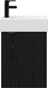 vidaXL Μονάδα μπάνιου με βρύση Μαύρη Δρυς 45,5 x 22,5 x 84 εκ