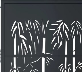 vidaXL Πόρτα Κήπου Ανθρακί 100x125 εκ. Σχέδιο Ατσάλινου Μπαμπού