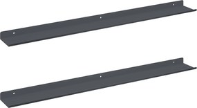 vidaXL Πλωτό ράφι Επιτοίχιο 2 pcs Ανθρακί 80 x 9 x 2,5 εκ. Ατσάλι