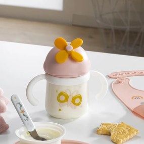 Ποτήρι Εκπαιδευτικό 240ml Με Καλαμάκι L-C Fantasy Garden 6REP309