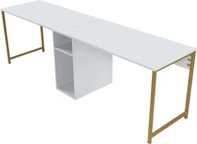 Γραφείο Λευκό / Χρυσό TWIN 240x60x74