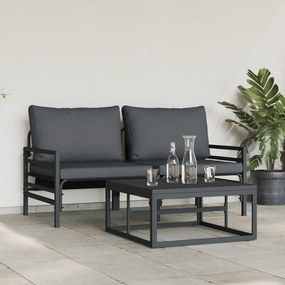 vidaXL Σετ Καναπέ Κήπου 3 pcs Ανθρακί Ατσάλι