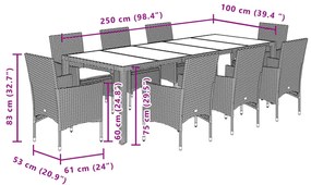 ΣΕΤ ΤΡΑΠΕΖΑΡΙΑΣ ΚΗΠΟΥ 9 ΤΕΜ. ΓΚΡΙ ΣΥΝΘ.ΡΑΤΑΝ/ΓΥΑΛΙ ΜΕ ΜΑΞΙΛΑΡΙΑ 3278735