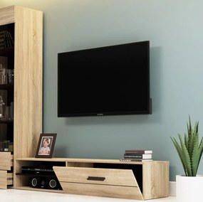 ΕΠΙΠΛΟ TV SOLO 163X41X38CM SONOMA ΜΕ WENGE ΚΑΙ MDF ΚΑΜΠΥΛΩΤΟ ΤΕΛΕΙΩΜΑ ΣΤΙΣ ΠΟΡΤΕΣ