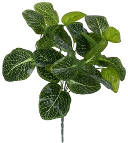 GloboStar® NERVE PLANT 78300 Τεχνητό Φυτό Φιτόνια - Μπουκέτο Διακοσμητικών Φυτών - Κλαδιών με Φύλλωμα Πράσινο Υ32cm