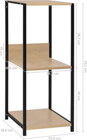 vidaXL Ραφιέρα Ίσια Μικρή Μαύρη/Δρυς 33,5x39,6x79,7 εκ. Επεξ. Ξύλο