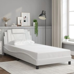 vidaXL Πλαίσιο Κρεβατιού Viana με LED Χωρίς Στρώμα Λευκό 100x200 εκ.