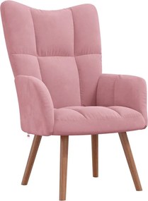vidaXL Πολυθρόνα Relax Ροζ Βελούδινη