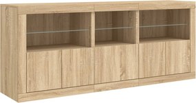 vidaXL Ντουλάπι με LED Sonoma Δρυς 162x37x67 εκ.