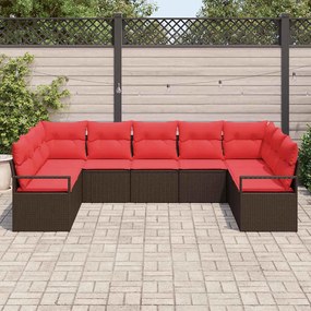 vidaXL Σετ Καναπέ με μαξιλάρι 9 pcs Καφέ συνθετικό ρατάν
