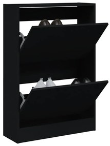 vidaXL Παπουτσοθήκη Μαύρη 60x21x87,5 εκ. από Επεξεργασμένο Ξύλο