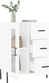 vidaXL Ντουλάπι Γυαλιστερό Λευκό 69,5x34x90 εκ. Επεξεργασμένο Ξύλο