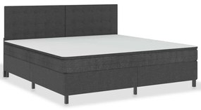 vidaXL Κρεβάτι Boxspring Σκούρο Γκρι 200 x 200 εκ. Υφασμάτινο