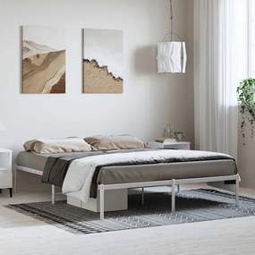 vidaXL Πλαίσιο Κρεβατιού Λευκό 150 x 200 εκ. Μεταλλικό