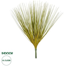 GloboStar® Artificial Garden YELLOW GREEN GRASS BOUQUET 21158 Τεχνητό Διακοσμητικό Μπουκέτο Grass Κίτρινο Πράσινο Y45cm