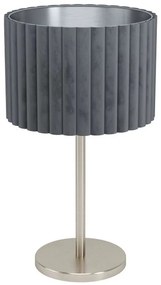 Φωτιστικό Επιτραπέζιο 39775 Tamaresco E27/1 Nickel Satin-Grey Eglo Μέταλλο,Ύφασμα