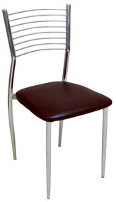 Καρέκλα Vivian Dark Brown ΕΜ935,3 40X44X83 cm Σετ 6τμχ Μέταλλο,Τεχνόδερμα