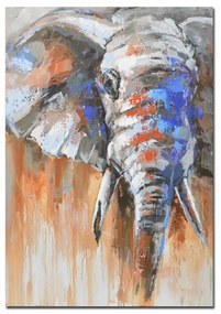 Πίνακας Σε Καμβά Elephant In Color 90x120xH3cm Multi Κάθετοι Ξύλο,Καμβάς