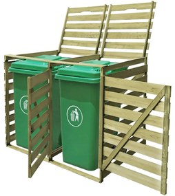 vidaXL Πλαίσιο Διπλό για Κάδους Απορριμμάτων 240 L Εμποτισμένο Ξύλο