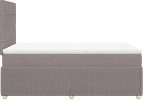 vidaXL Κρεβάτι Boxspring με Στρώμα Taupe 120x200 εκ. Υφασμάτινο