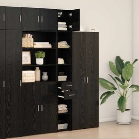 vidaXL Λεπτός Ντουλάπι Αποθήκευσης Μαύρη δρυς 30 x 42.5 x 225 εκ