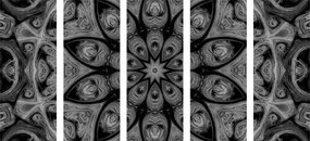 Εικόνα 5 μερών υπνωτικό Mandala σε ασπρόμαυρο