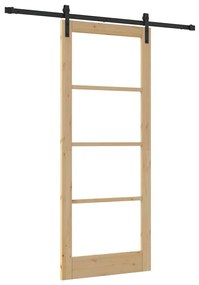 vidaXL Συρόμενη Πόρτα ORKDAL Καφέ 86 x 211 cm Μασίφ ξύλο πεύκου